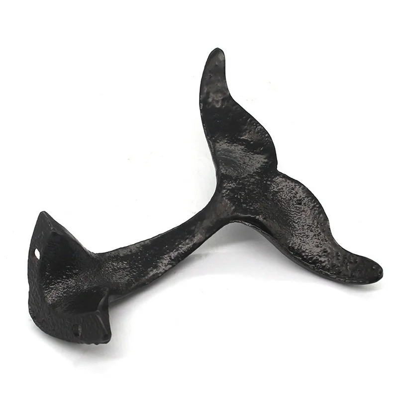 Retro Whale Tail Decorative Wall Hooks for Hanging Home Bar Cafe Cast Iron  Key Holder Coat Wall Hanger Garden Decoration Hook