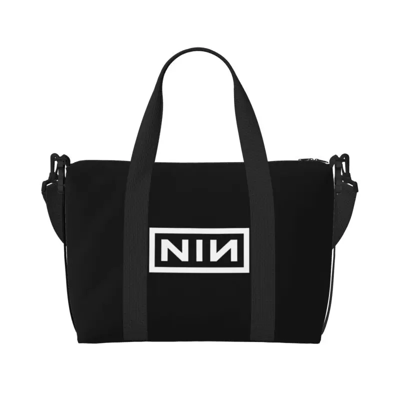 NIN Retro Print Travel Duffel Bag Portable Sports Gym Yoga Bag Weekender Overnight Handbag Carry on Luggage Tote Bags