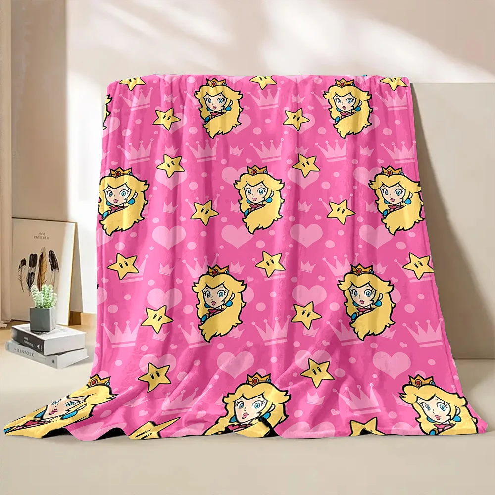 Super Mario Princess Peach Printed Soft Fluffy Throw Blanket Air Condition Sleeping Cover Bedding Throws Bed Sheet for Kid Gift