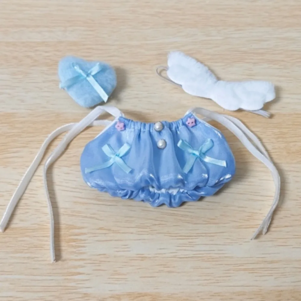 Bow Dress 10cm Cotton Doll Clothes Love Hairclip with Wing Doll Clothes Outfit Suit Creative Doll Dress Up Set Children's Gift