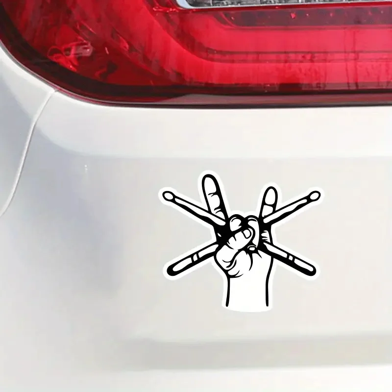 Rock and Roll Drummer Waterproof Vinyl Decal - Funny Car Sticker Exterior Decoration