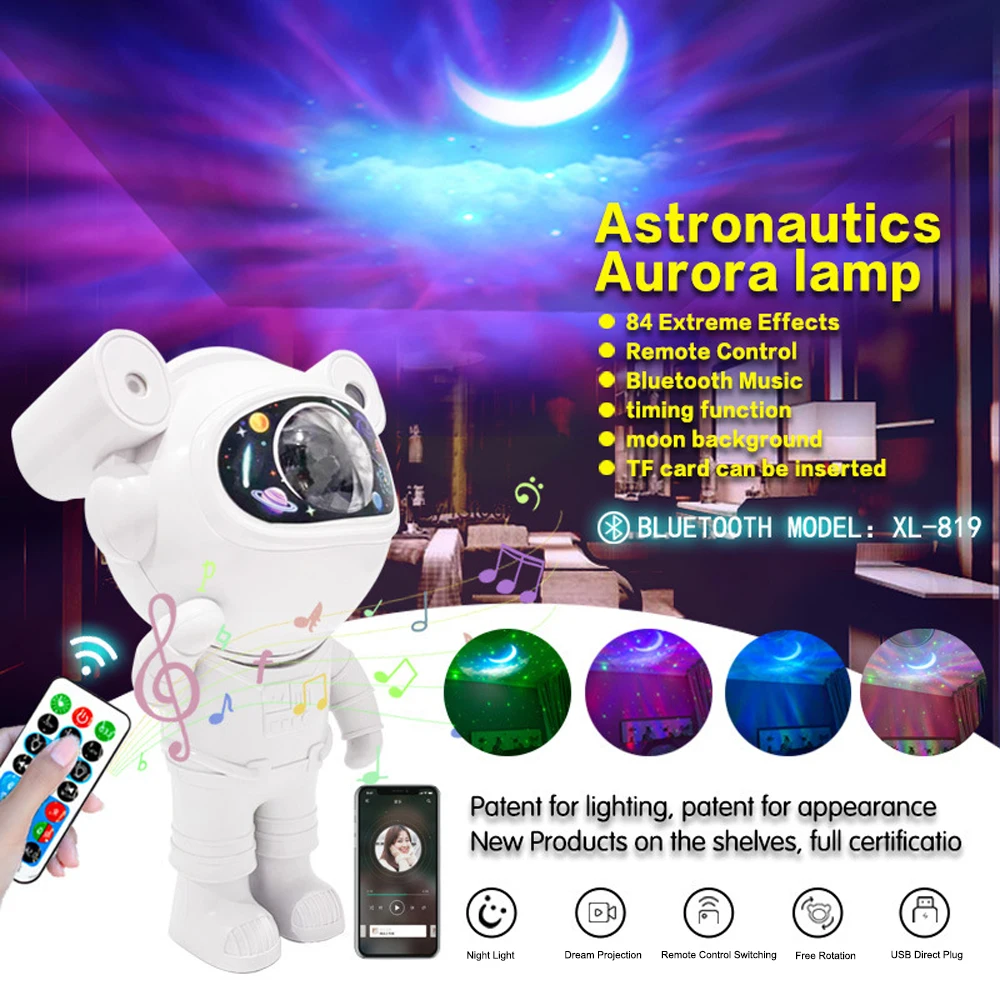 

DIY Star Projector Night Light with Remote Control Astronaut Space Projection Starry Nebula Ceiling LED Ambient Lamp Kids Gift