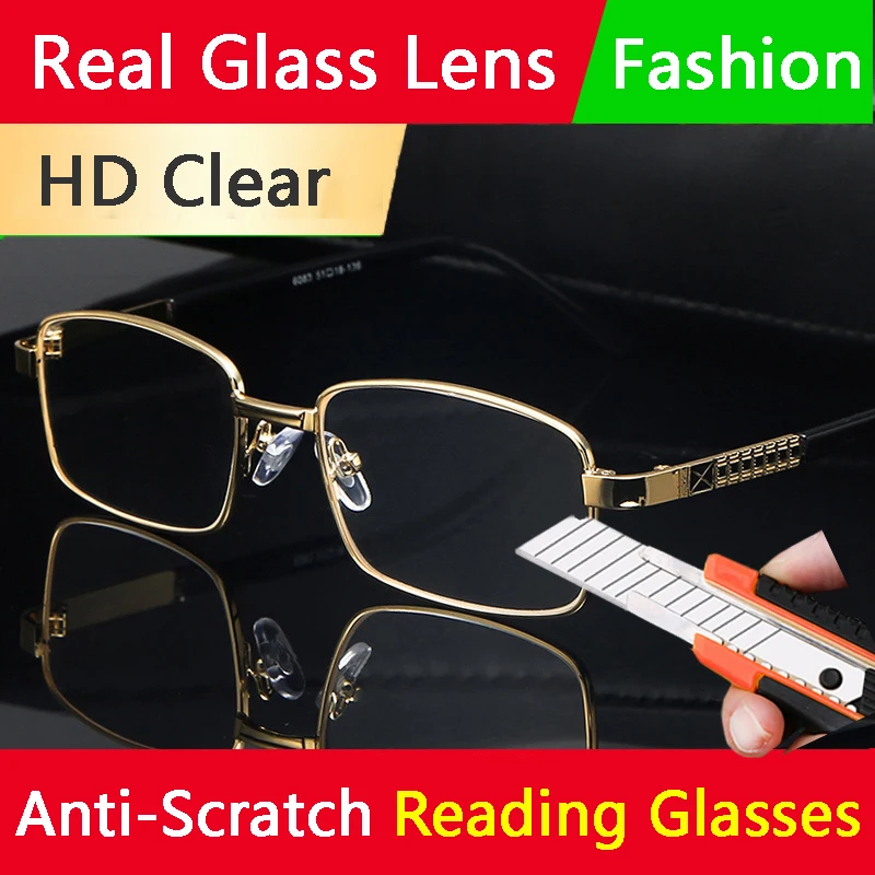 Kryształ prawdziwe szkło soczewki okulary do czytania Unisex z