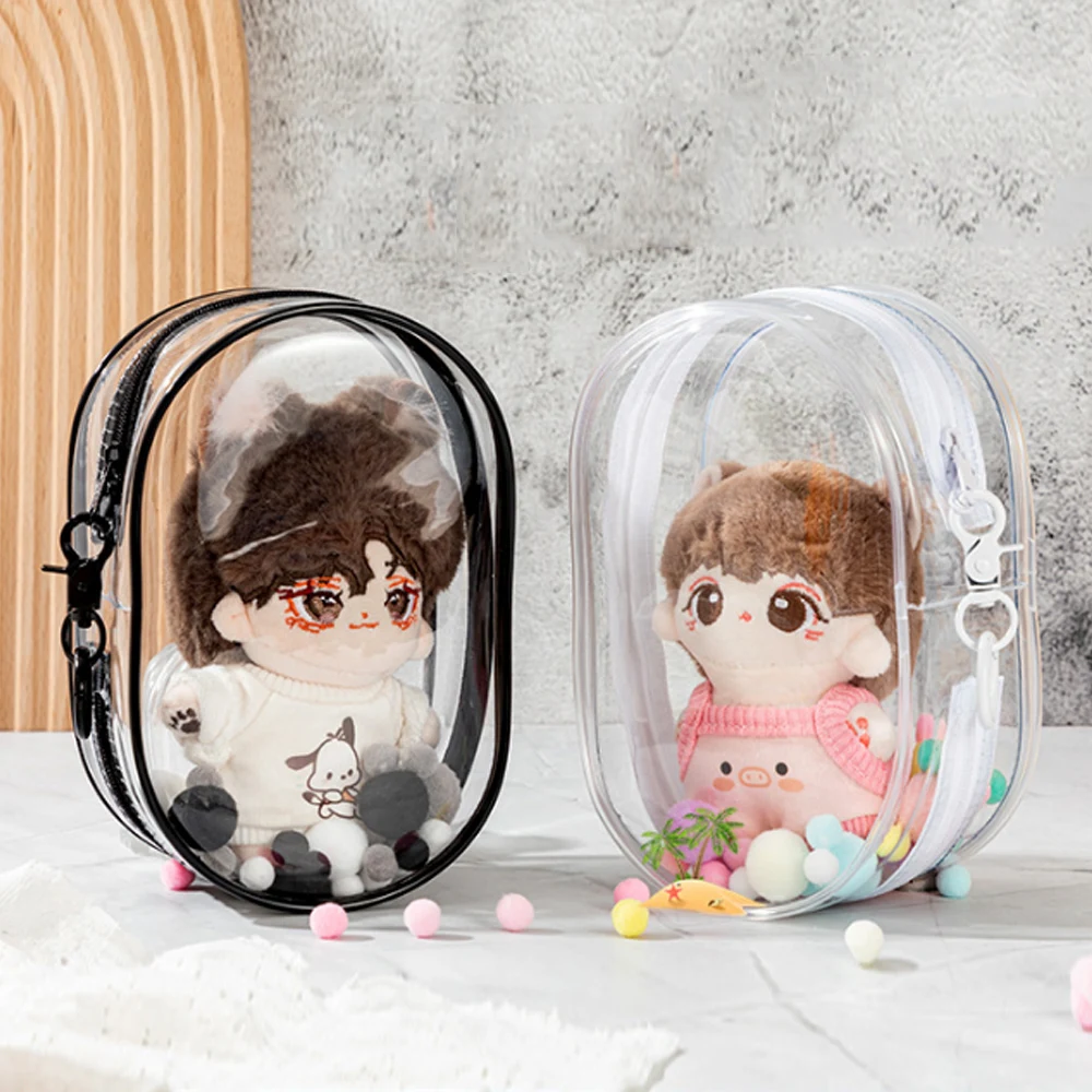 Storage bag Toy storage case Doll bag Pouch mystery box Doll Bag Transparent Plush Dolls Storage Pouch Double Zippers Key Bag Storage Keychain Mystery Box Organizer Box