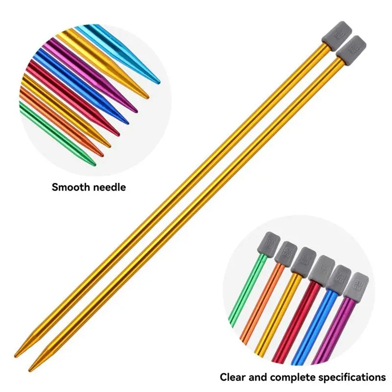 AC62-14PCS Stainless Steel Knitting Needles Set Pointed Needles Knitting Crochet Supplies For Beginners Handmade(2-10Mm) 3