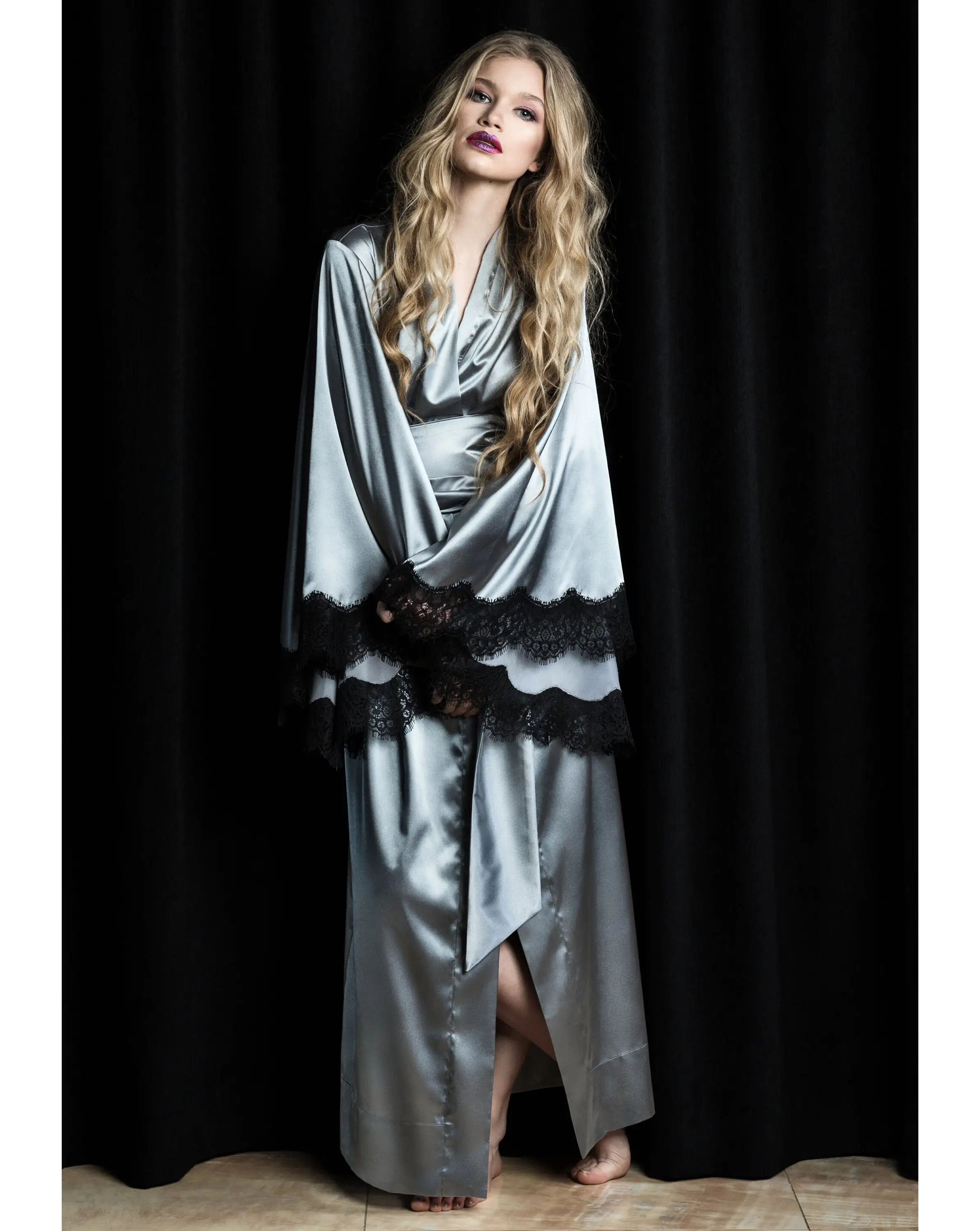 Classic Women&rsquo;s Pajamas V-Neck Silk Satin Robes Bridesmaid Bride Robes Wedding Long Robe Bathrobe plus size customized
