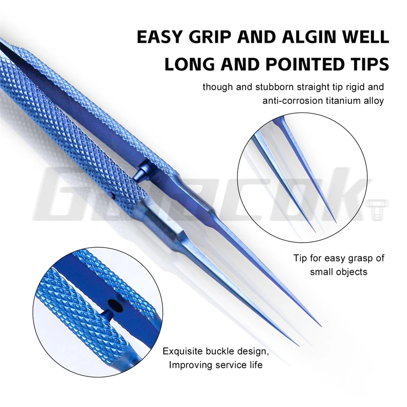 Titanium Alloy Precision Tweezers for Electronic Repair - Non-magnetic Fine-point Forceps