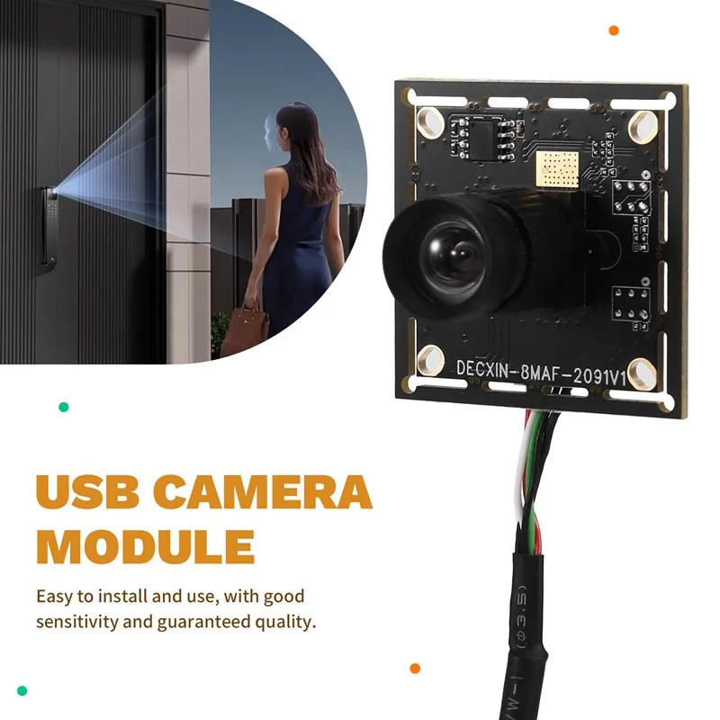 78도 USB 카메라 모듈 800만 픽셀 고정 초점 HD 산업용 카메라 드라이버 무료 IMX179 카메라 모듈(1M USB 케이블 포함)-A32R