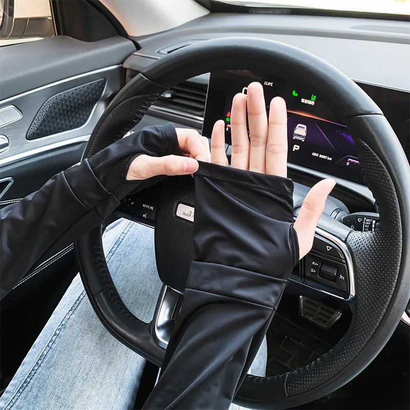 Unisex Summer UV Protection Elastic Oversleeves with Thumb Holes