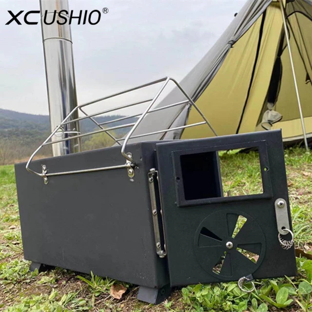 Camping Wood Stove With Roll Chimney Damper Hot Tent Stove Oven Portable  Backpack Firewood Burner Outdoor Folding Burning Stove - AliExpress