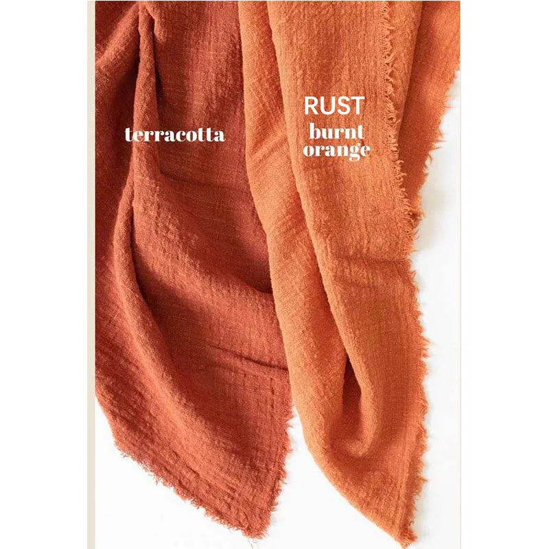 Description Picture 2 of itemYEPQZQ Wedding table decoration rust table runner terracotta cotton gauze napkins natural christmas decorations for home table