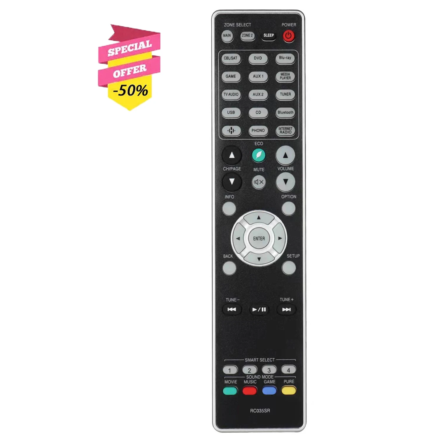 Telecomando Rc035Sr Compatibile Con Ricevitore Av Stereo Marantz Sr6012 Sr6014 Sr5014 Sr5013 Nr1510 Nr1609 Nr1710 Sostituzione