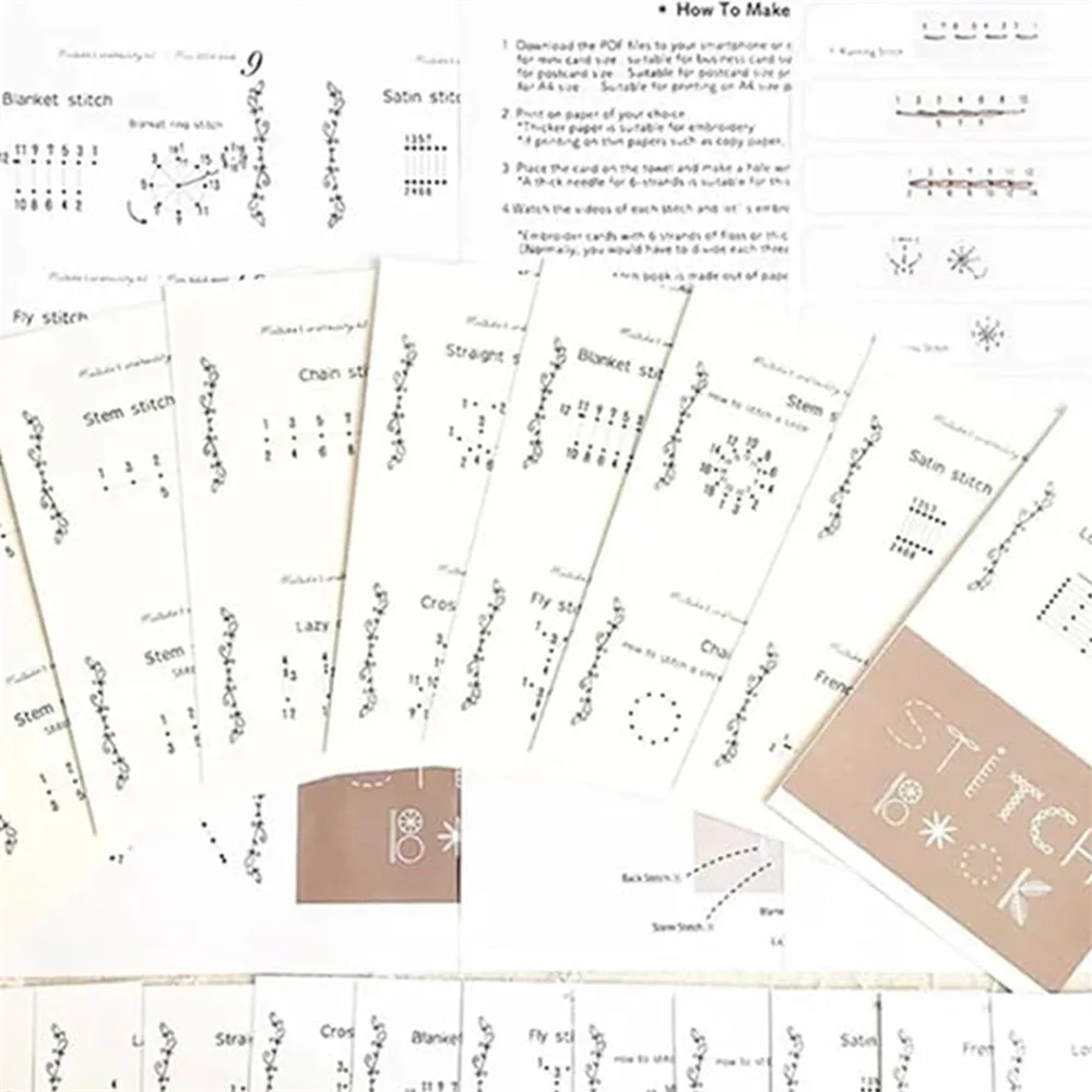 DIY Craft Creative Mini Sewing Book Handmade Products Sewing Accessories Book Craft Kit Embroidery Card Travel Kit