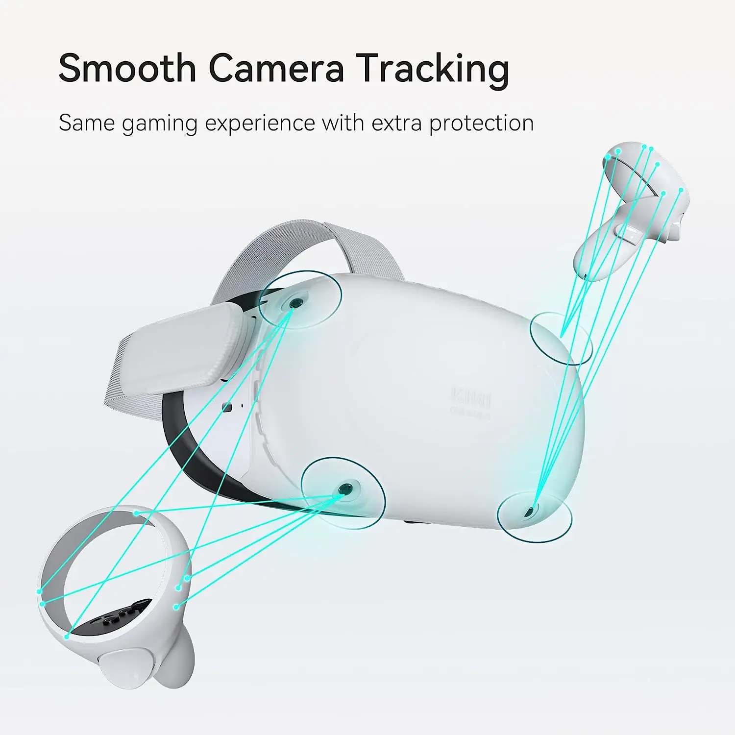 KIWI design VR Shell for Quest 2 Protective Cover with Two Side Protective Shell Cover Protector vr lens protector