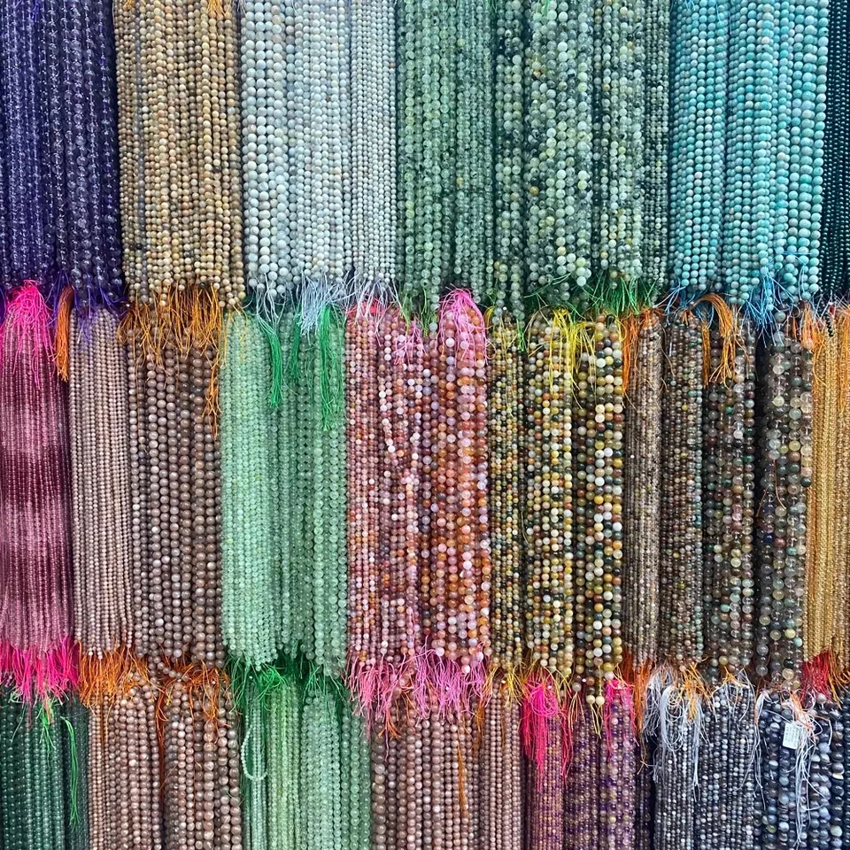 Natural Stone Beads Lava Jaspers Tiger Eye Quartz Agates Round Loose Beads for Jewelry Making DIY Bracelet Accessories 4-12MM 6