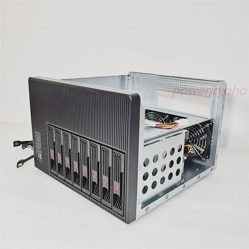 new office home storage hot-swap Server chassis IPFS 8bays NAS case 6GB sata backplane USB3.0 support matx motherboard