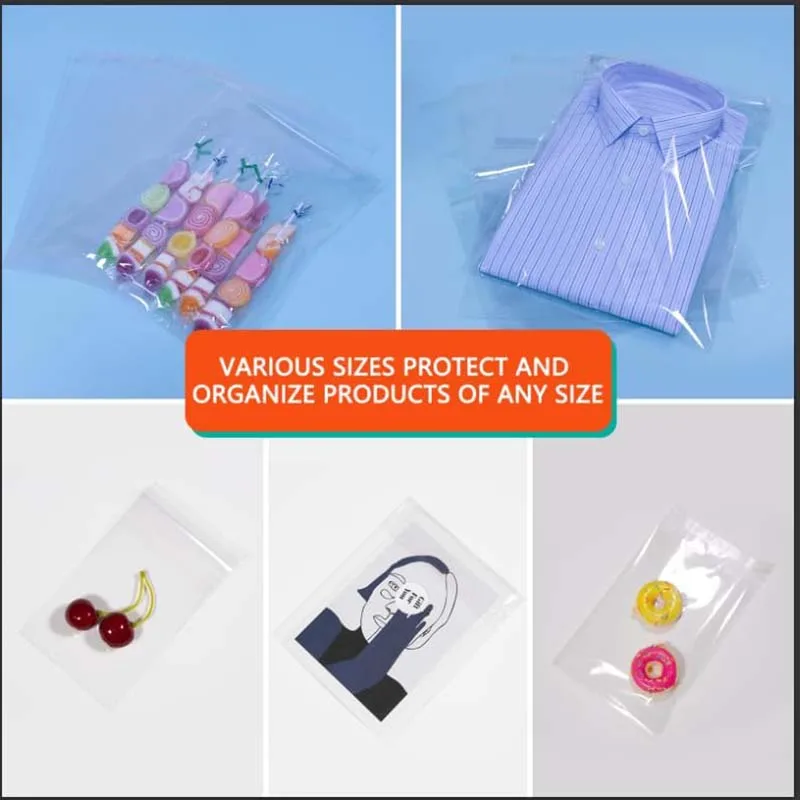 100 Stück transparente Opp-Beutel, selbstdichtende Plastiktüte für Schmuck, Süßigkeiten, Kekse, Verpackung, Zellophanbeutel, Geschenkzubehör, TMZ – Detail 5