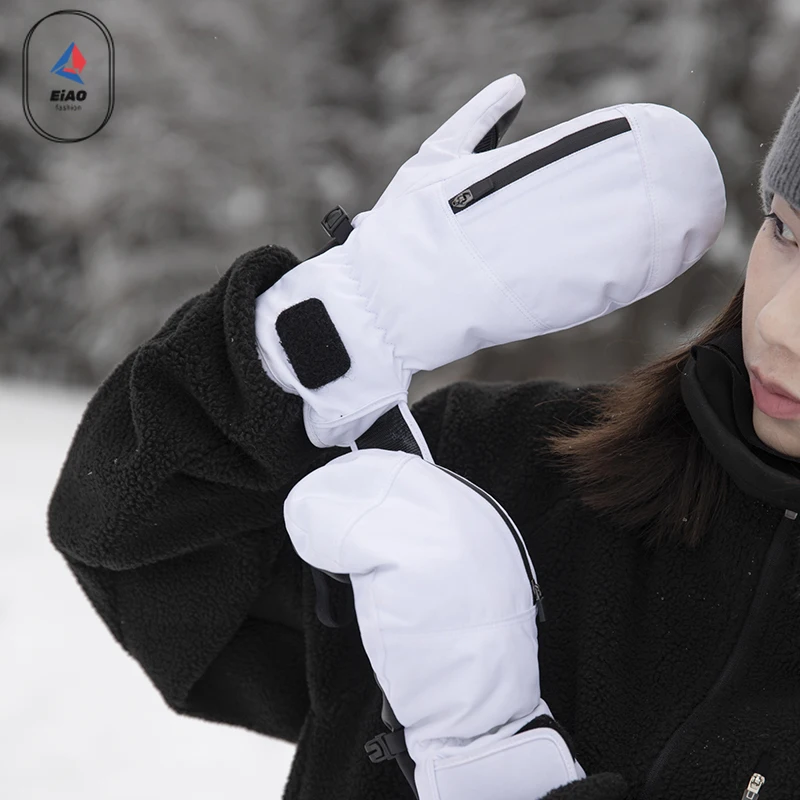 COMXZ Trend Winter Touchscreen Ski Gloves Waterproof Warm with Storage Zipper Unisex Outdoor Sports Minimalist Versatile