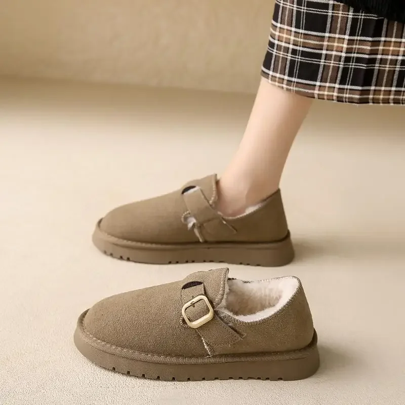 

Зимние кожаные зимние сапоги с флисовой подкладкой, женские теплые утепленные сапоги до середины икры для деловых людей, обувь для студентов из хлопка