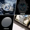 BINBOND Fashion Men's Watches Trend Multifunctional Original Quartz Watch for Man Waterproof Stainless Steel Chronograph Watch 6