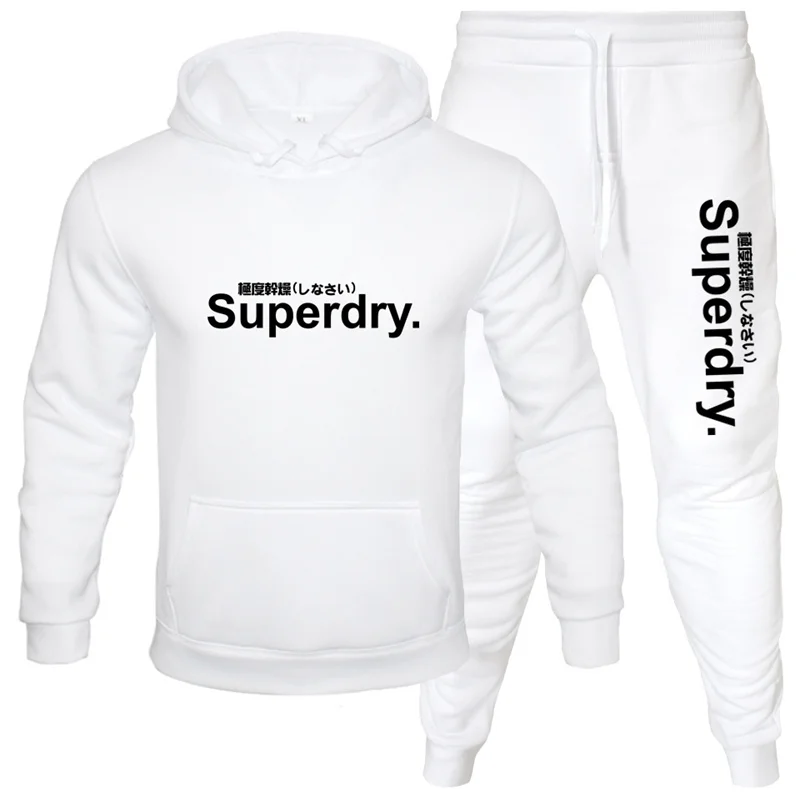 Men's Luxury Hoodie Sweatshirt Sweatpant for Male Hooded Tops Jogging Trousers Suit Casual Streetwear Tracksuit 3