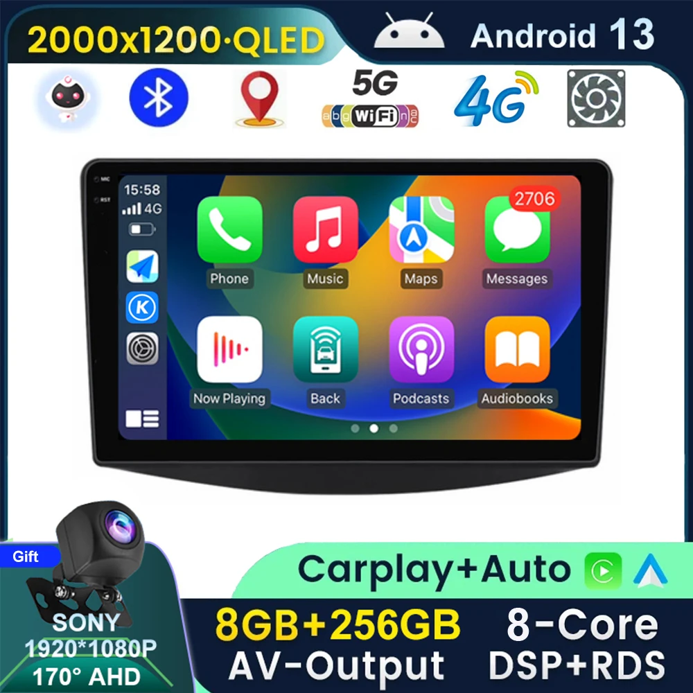 

QLED 2K Android 13 For Mitsubishi Grandis 1 2003 - 2011 Car Radio Multimedia Video Player Navigation stereo GPS No 2din dvd