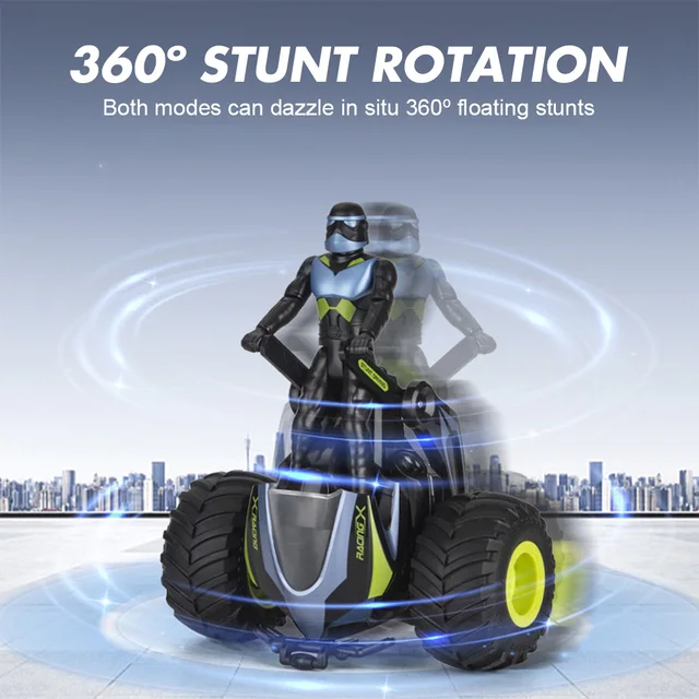 2.4GHz RC Motorcycle RC Stunt Car Remote Control Electric Toy 360 Degree Rotation Drift Electric Motorcycle For Children 2