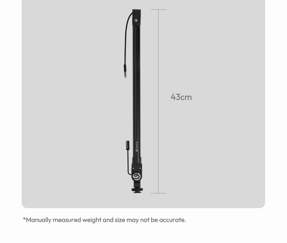 Mic Boom Pole Arm Microphone Stand 1M with Dual Cold Shoe Mount for DSLR Camcord
