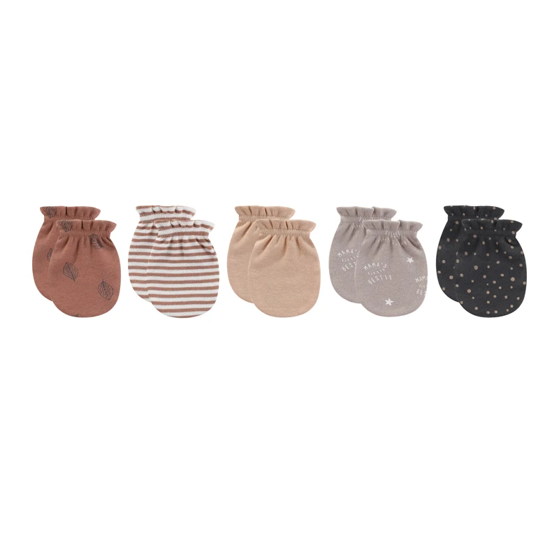Cotton Newborn Baby Girl Mittens 5Pairs 0-6M Cartoon Baby Boy Anti-Grabbing Gloves Animal Infant Supplies Accessories Bebes 4