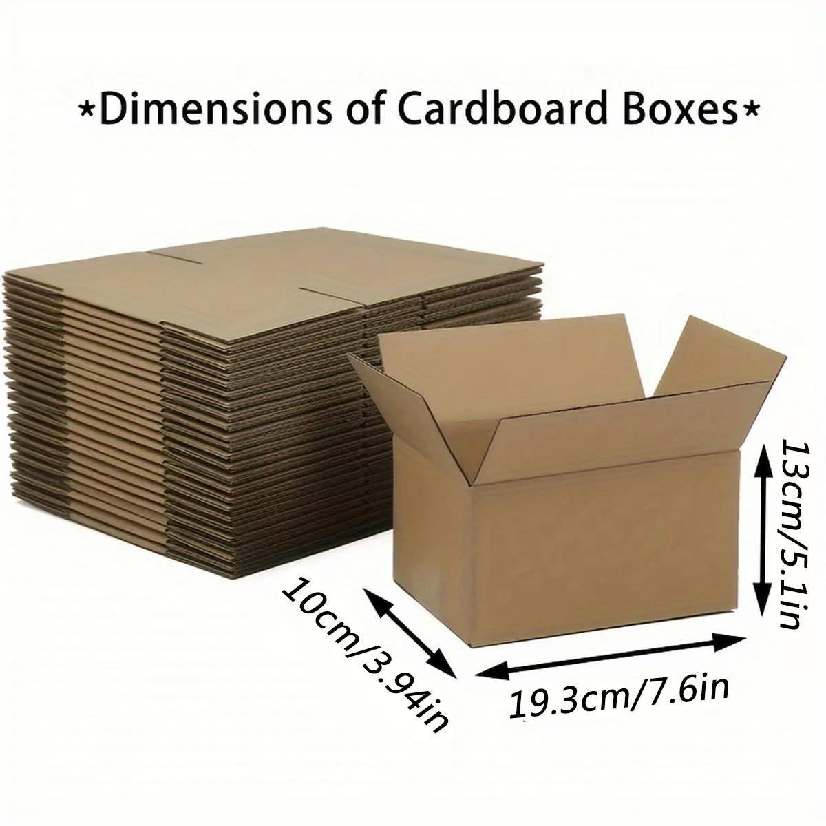 Mailing Shipping Boxes, 7.6x3.94x5.1inches, Brown Corrugated Cardboard Mailer Box With Lids, Single Wall, 32Lb/sq inch, 2