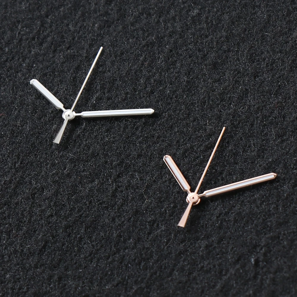 Premium Watch Needle Hands with Green Lume in Silver and Rose Gold Finish