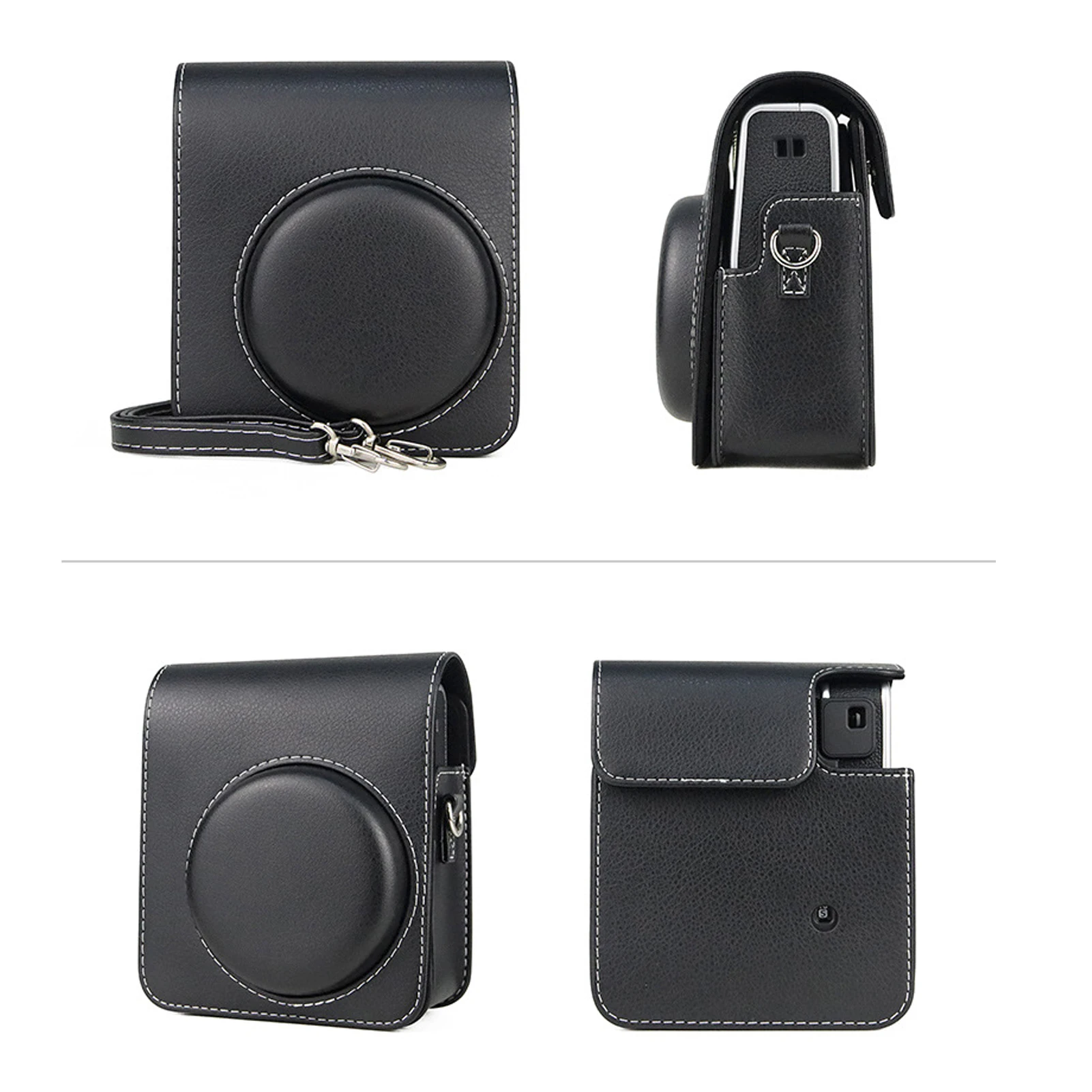 For Fujifilm Instax Mini 40 Retro PU Leather Protection Bag Instant Film Photo Camera Case Cover with Shoulder Removable Strap