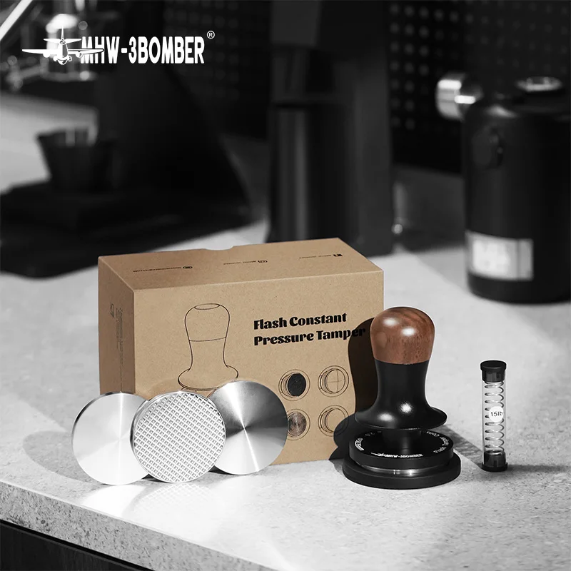 MHW-3BOMBER コーヒータンパーセット 4 交換可能なステンレス鋼ベース