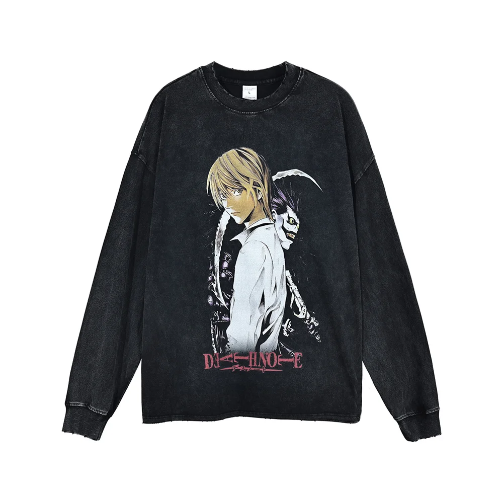 

Harajuku T Shirt Men Hip Hop Vintage Anime Graphic Oversized T Shirts for Men Streetwear Long Sleeve Tees Cotton 2022 T-shirt