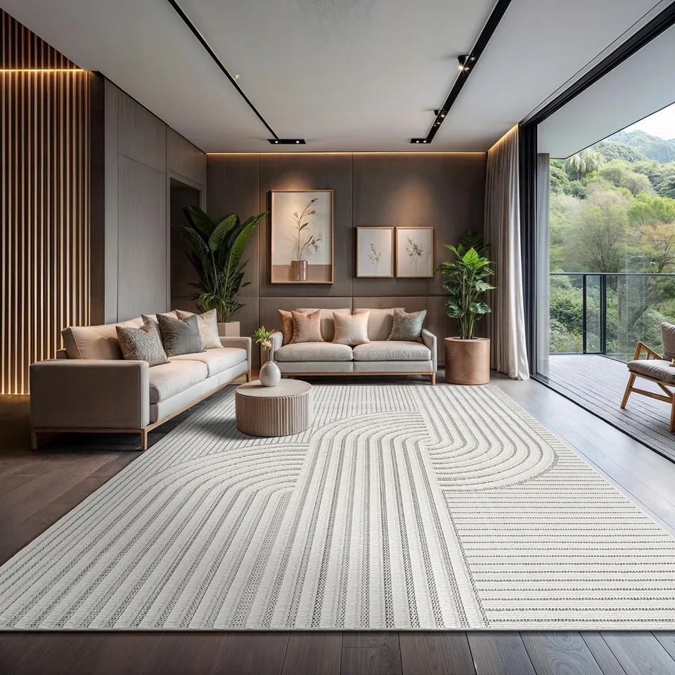 Luxury Modern Curved Area Rugs for Elegant Spaces