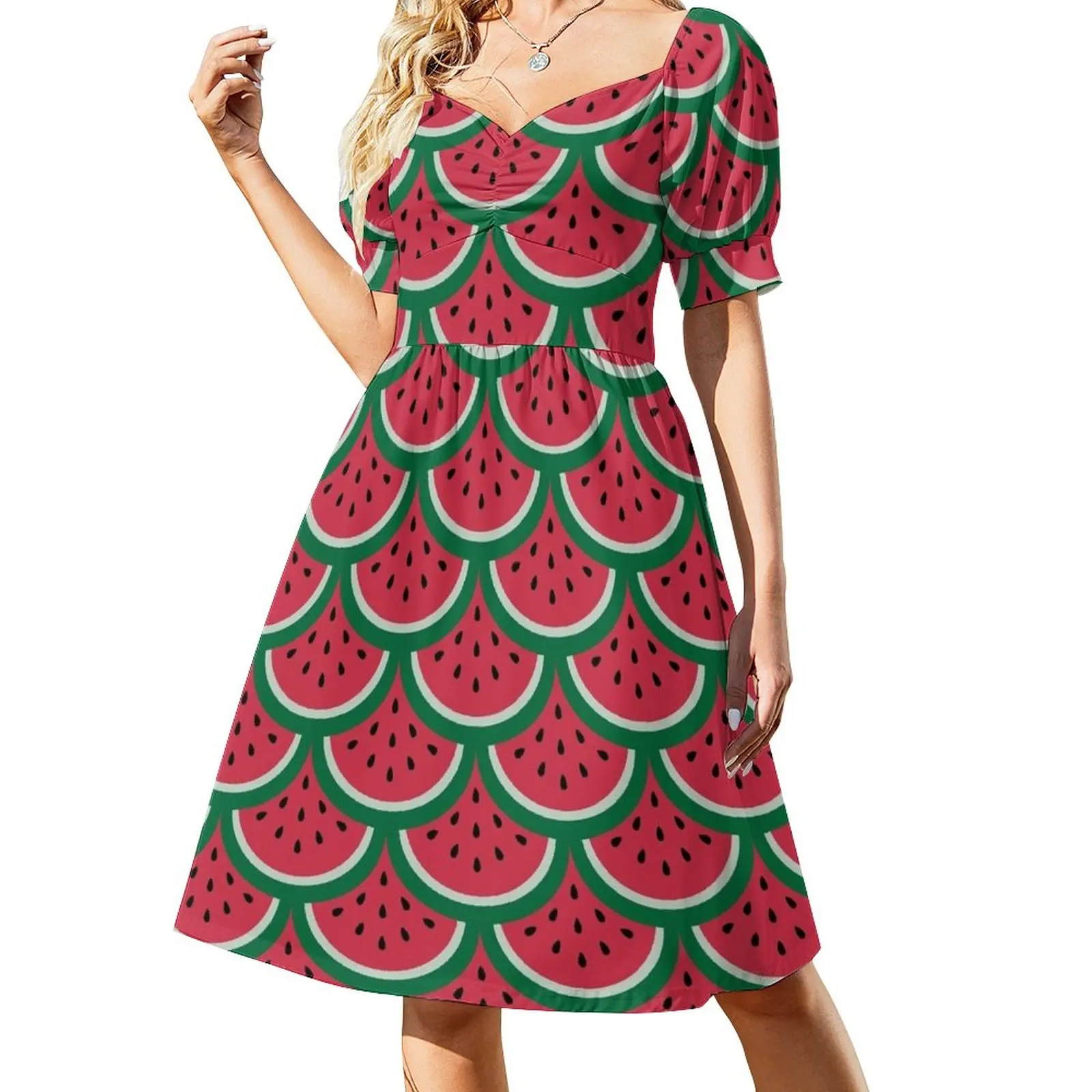 

Watermelon Scales Dress women's summer dress 2023 women's evening dresses 2023 bandage dress