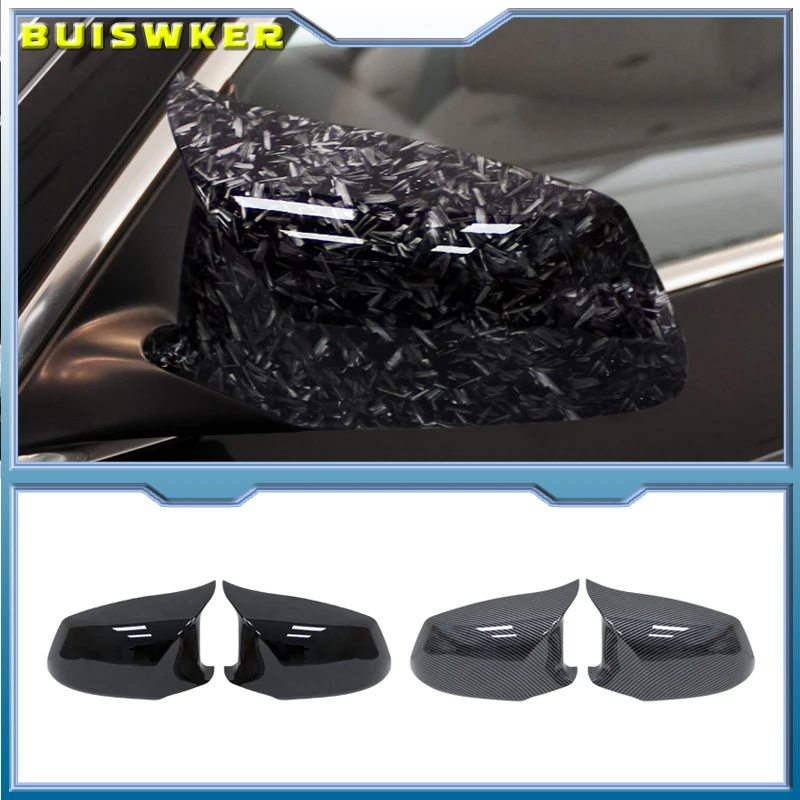

Car Rearview Mirror Cap Side Mirror Covers Carbon Fiber Style Black Fit For BMW 5 Series F10 F11 F18 Pre-LCI 2010-2013