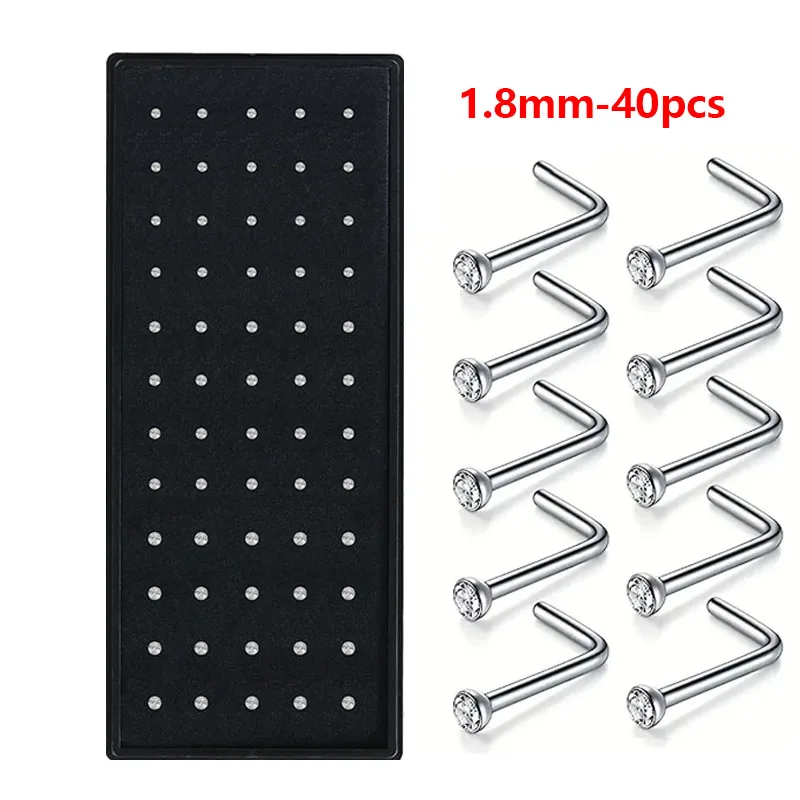 Nose Studs Hypoallergenic Nose Studs-Tiny Invisible Body Jewelry Colorful Ear/Nose Piercing for Sensitive Skin