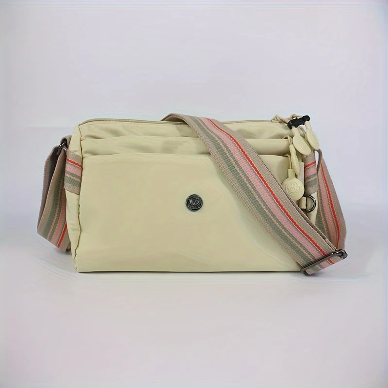 Korean Silk Crossbody Shoulder Bag Olive Green Lightweight Water-resistant Casual Stylish Daily Use Bag for Women/Men