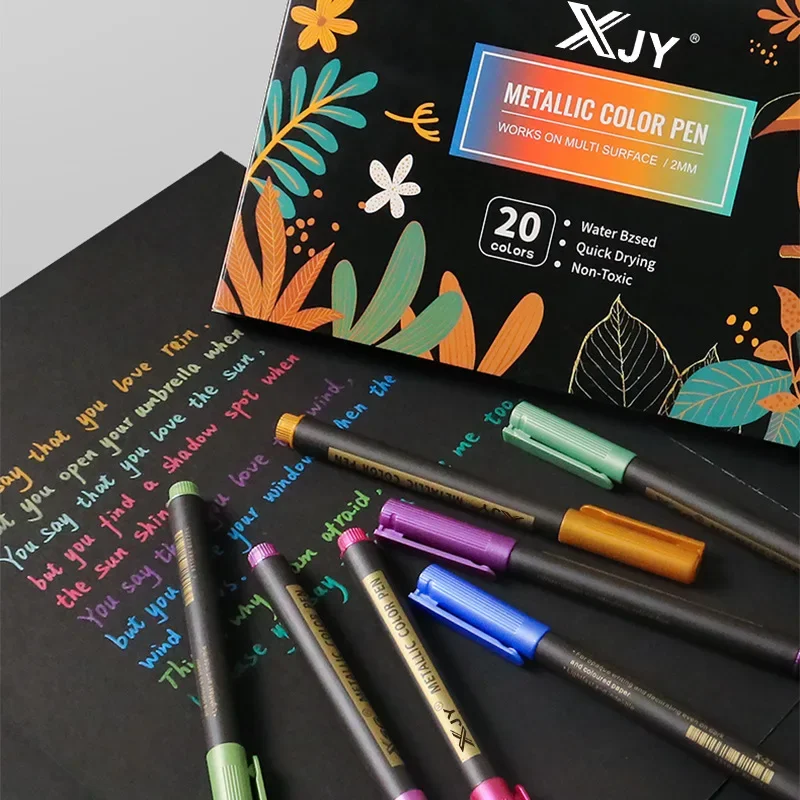 

10/20 Colored Metal Paint Pen Waterproof Quick Drying Safe Non-toxic Student Ledger Painting Graffiti Water-based Marker Pen