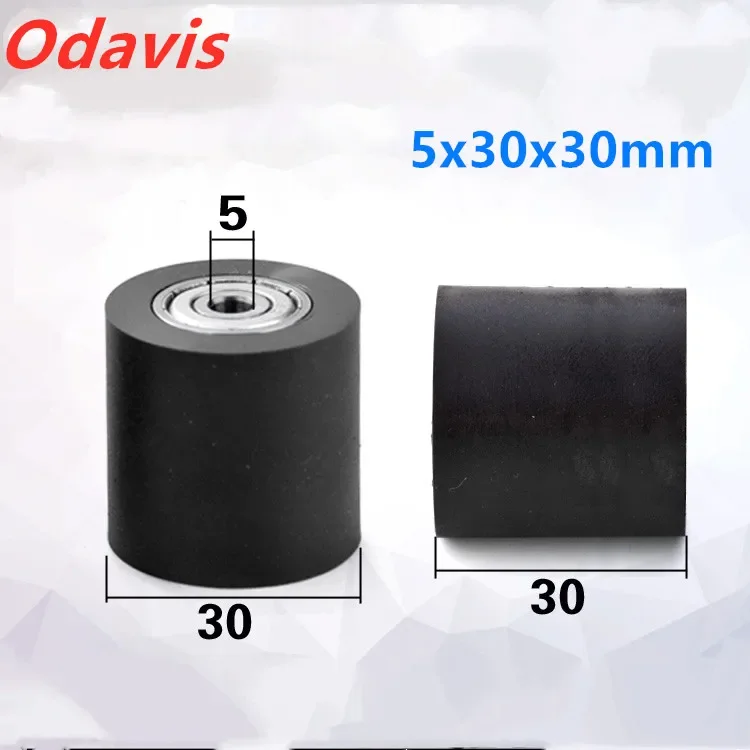 1pcs Bore 5/6/7/ 8/10mm PU polyurethane Roller With double Bearing Mute flat guide wheel Diameter 30MM Length 30mm pu roller
