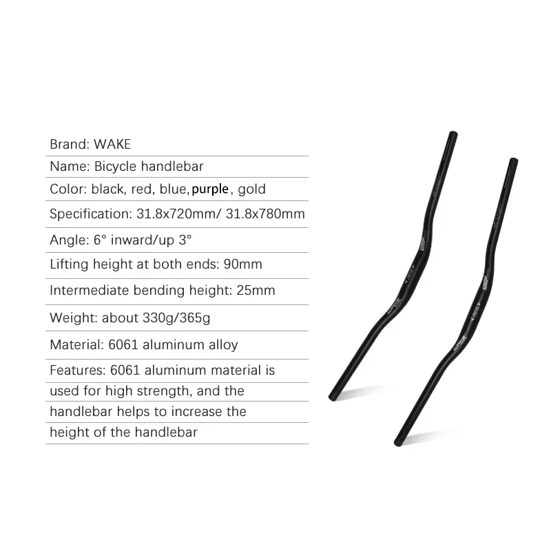 Bicycle Handlebar 720mm/780mm 31.8mm Aluminum Alloy Ergonomic Design Mountain Bike MTB For Cycling Accessories