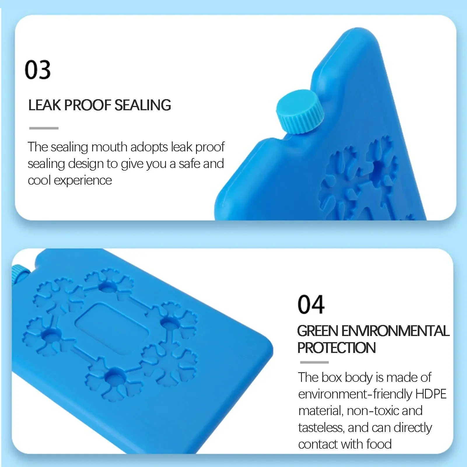 Ice Packs for Travel Ice Blocks for Picnic Travel Lunch Reusable Cool Cooler Pack Bag Fresh Food Storage Water Injection Box ice packs
