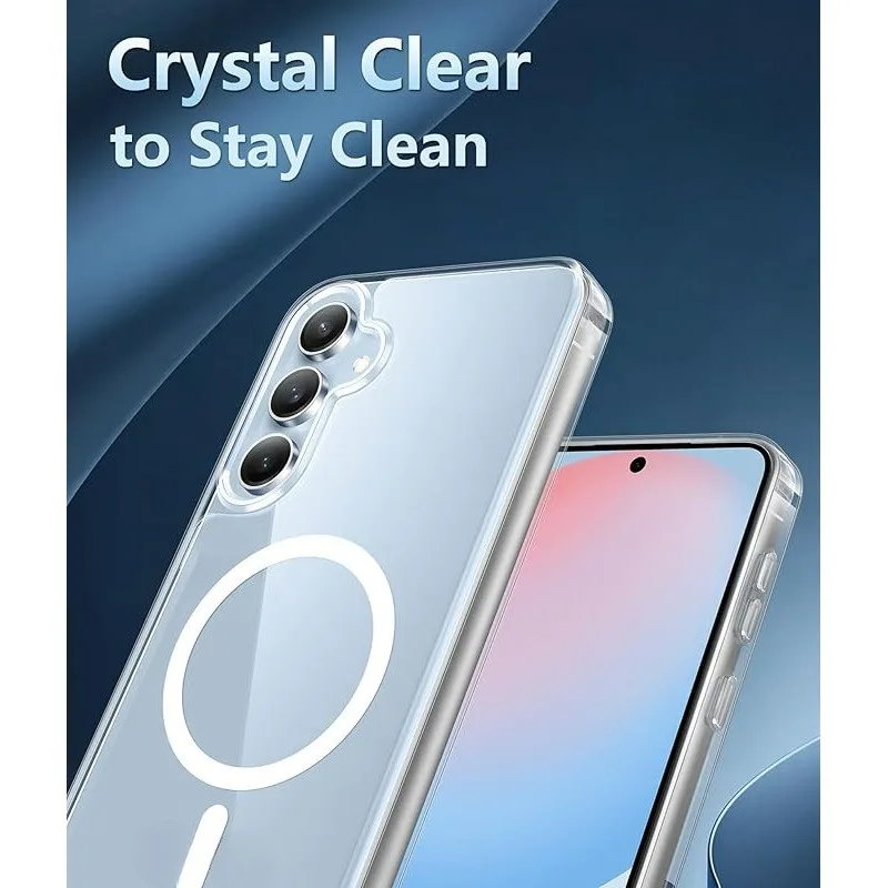 MagSafe-Ready Clear Shockproof Magnetic Phone Case with Wireless Charging Capability