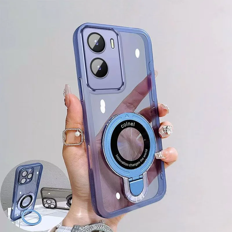 Shockproof Magnetic Bracket Clear Stand Phone Case