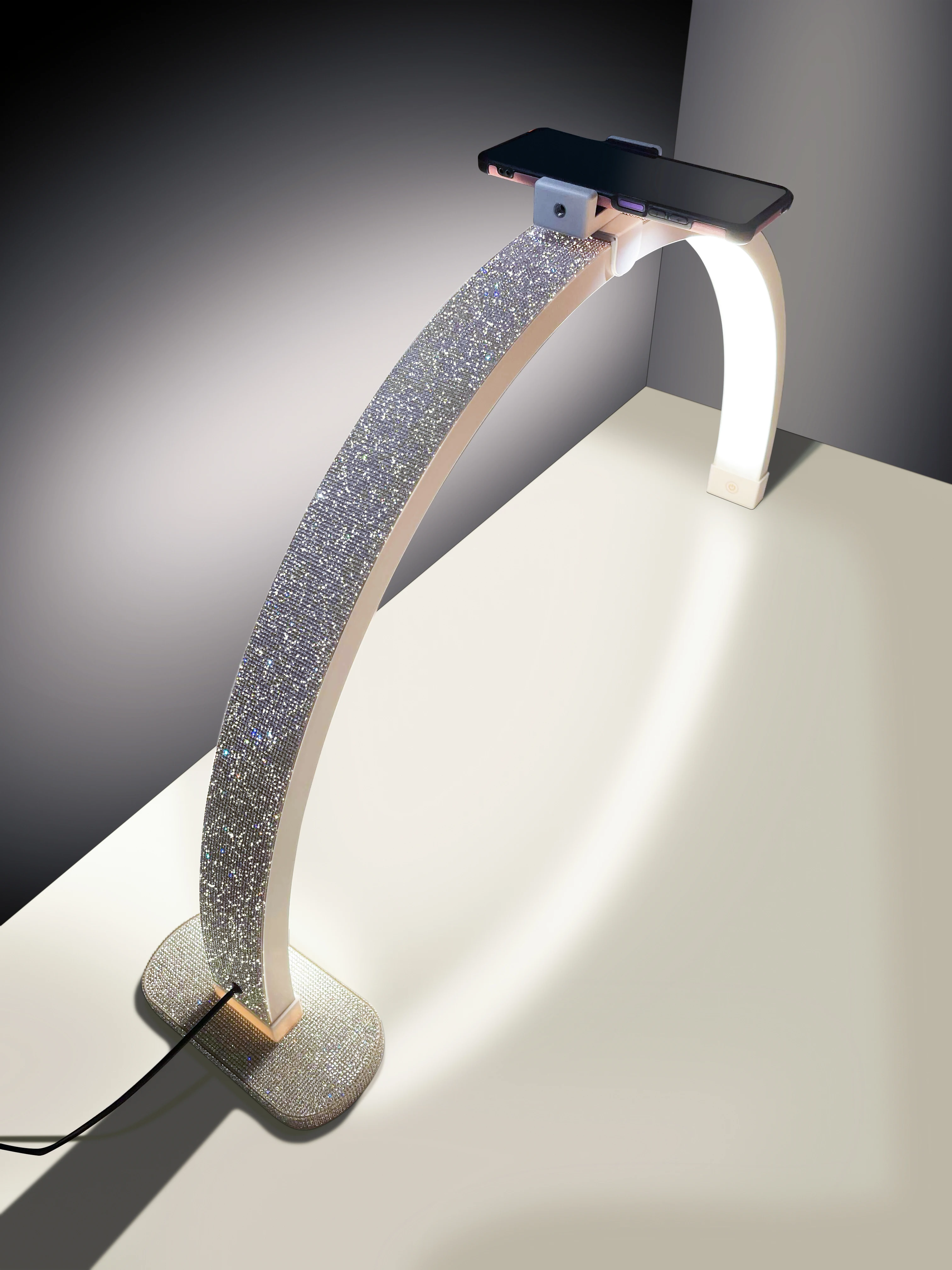 Fosoto 30 Inch Table Nail Lamp With Diamond 40w Led Half Moon