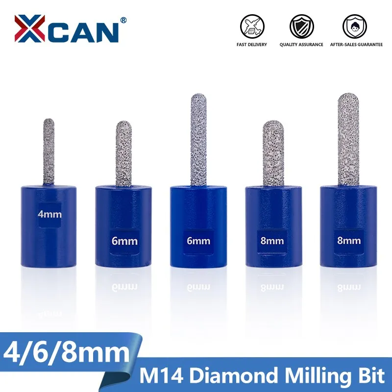 XCAN M14 Diamond Milling Bit 4/6/8mm Milling Tile Cutter Marble Concrete Hole Saw Masonry Drilling Crowns Construction Tools