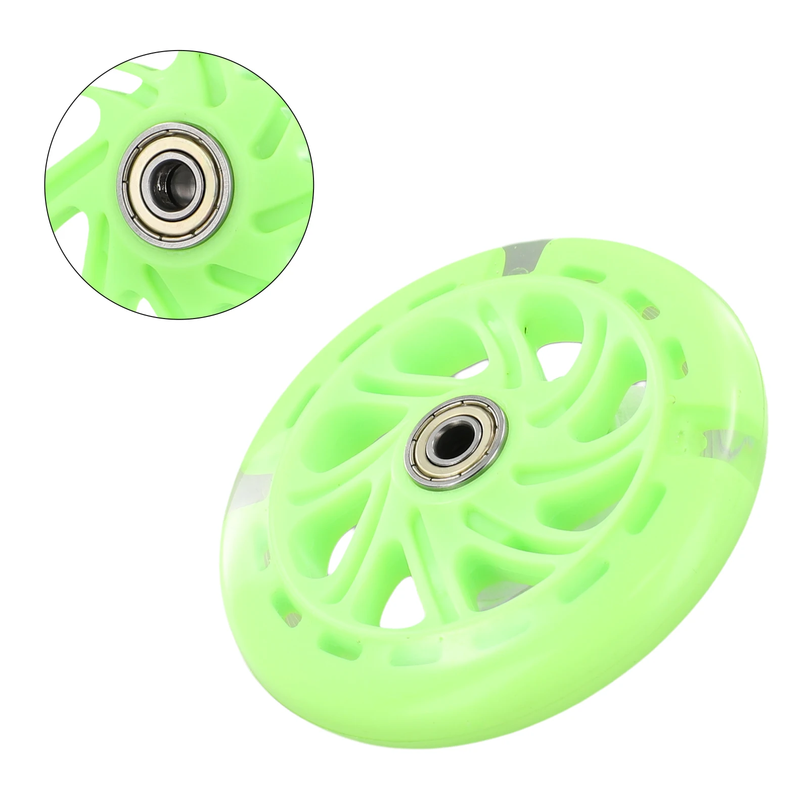 1pc LED-Blitz Rad Blinkende Lichter Zurück Hinten ABEC Für Roller Mini 12x2cm PU Kinder ersetzen Räder Beleuchtung Outdoor Fahrrad Teil – Detail 16