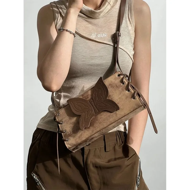 Richme Vintage Women Handbags Fashion Y2K Butterfly Patchwork Ladies Underarm Shoulder Bags Luxury Trend Crossbody Bolso Mujer