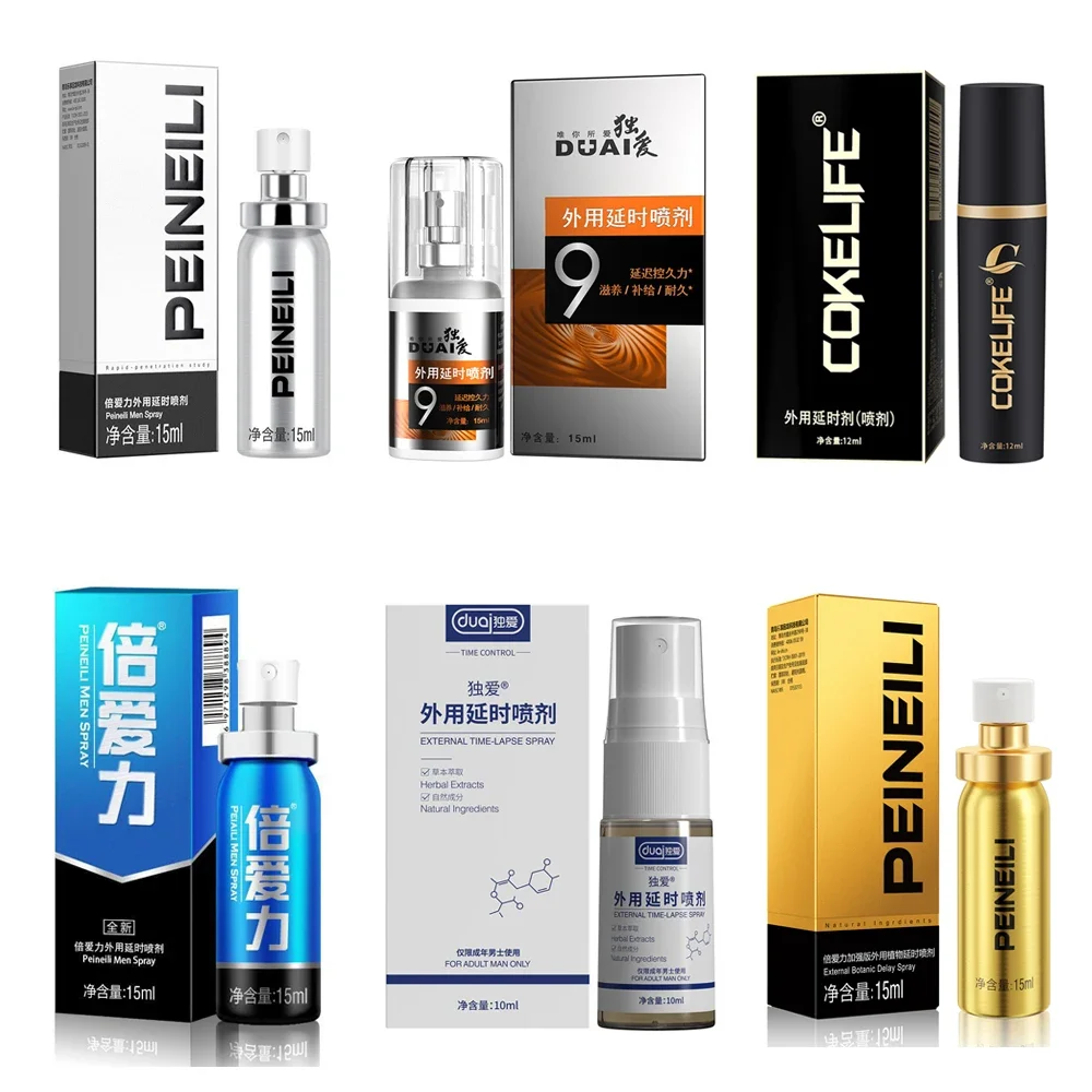 Sex Toys 4pcs Male Sex Delay Spray Lasting 60 Minutes Penis Growth Enlargement Harder Anti Premature Ejaculation External Use Adults